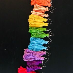 Homemade tassel earrings